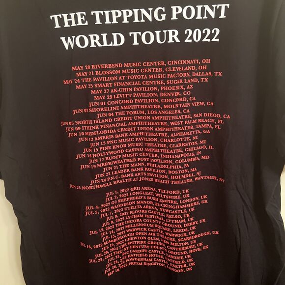 NWOT Tears For‎ Fears 'The Tipping Point World Tour 2022' Shirt Adult  XXL Black - Picture 5 of 5